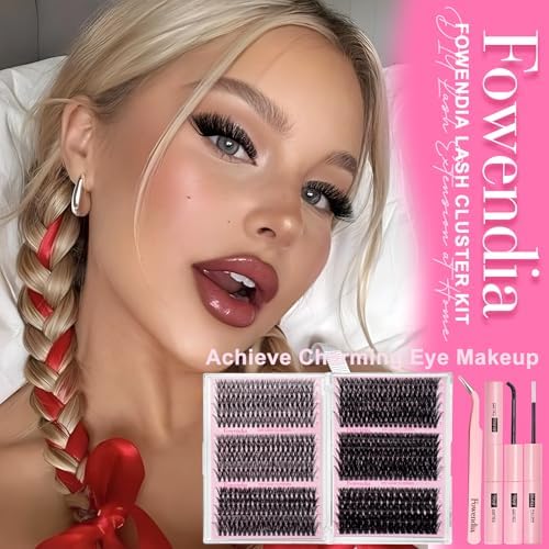 Fowendia Lash Clusters Kit 580PCS Fluffy Cluster Lashes Kit 30D-100D Volume Eyelash Extensions with Lash Bond and Seal D Curl Eyelashes Natural Look Individual Lashes (FSMT01) - 5