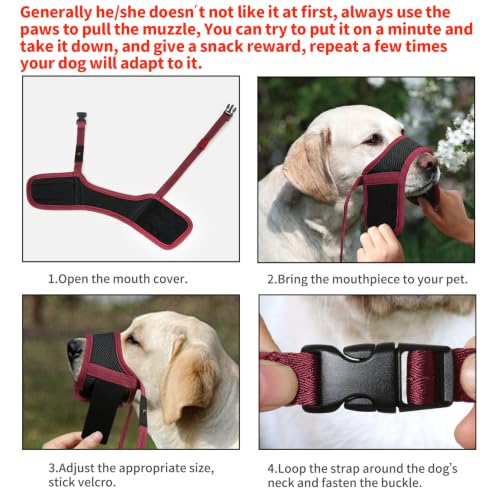 Image of HEELE Dog Muzzle for Large Dog,Adjustable Loop with Soft Air Mesh Nylon