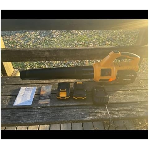 Leaf Blower Cordless,630CFM/160MPH & 3 Speed Levels Electric Cordless Leaf Blower with 2 * 4.0Ah Batteries & Noise-Reduction Ear Muffs, Powerful Blowing Ideal for Lawn Care, Blowing Leaves, Dust, Snow Cover
