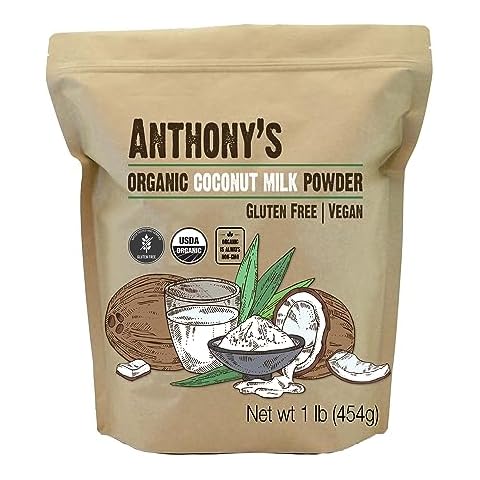 Anthony's Organic Coconut Milk Powder, 1 lb, Gluten Free, Vegan & Dairy Free, Creamer Alternative, Keto Friendly Cover