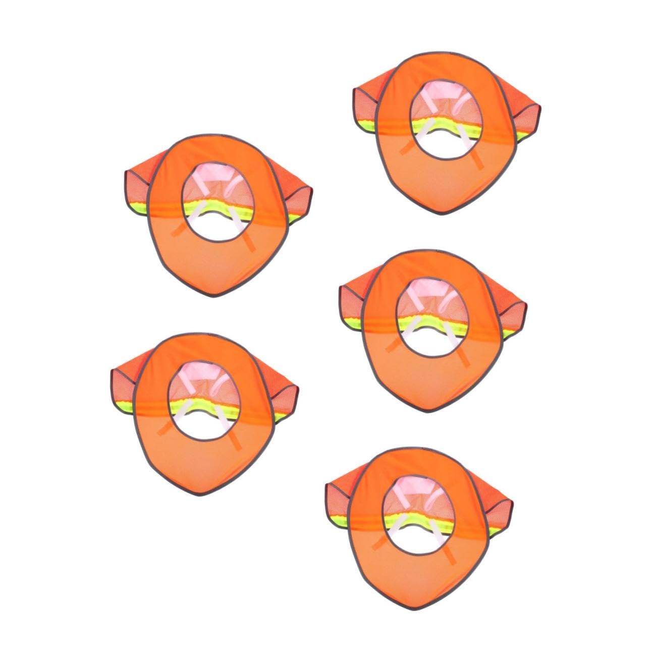 iplusmile 5 Pièces Protection Solaire Réfléchissante pour Casque de Sécurité Orange Pare Soleil Respirant pour Chantier avec Visière et Protection Nuque Solaire Construction pour Travail