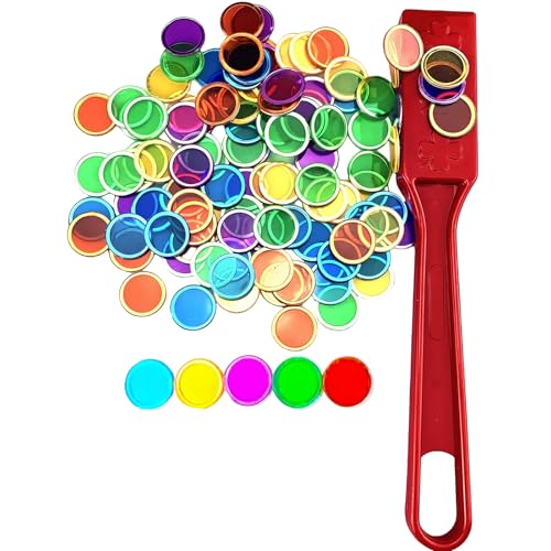 DINGFENG Juego de Bingo Magnético 1 Palo Magnético 100 Piezas Fichas de Números de Bingo Fichas de Plástico, Juego de Lotería Magnética para Niños Lotería Magnética con Palo Infantil