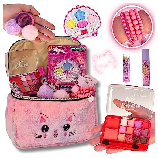 Maleta de Maquiagem Infantil Mochila Necessaire Para Dia das Crianças Kit Completo Paleta Batom Brilho