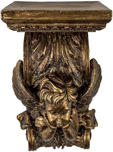 DRW Gold Resin Mensula Ready to Hang 13x10x19cm, Multicoloured, estandar