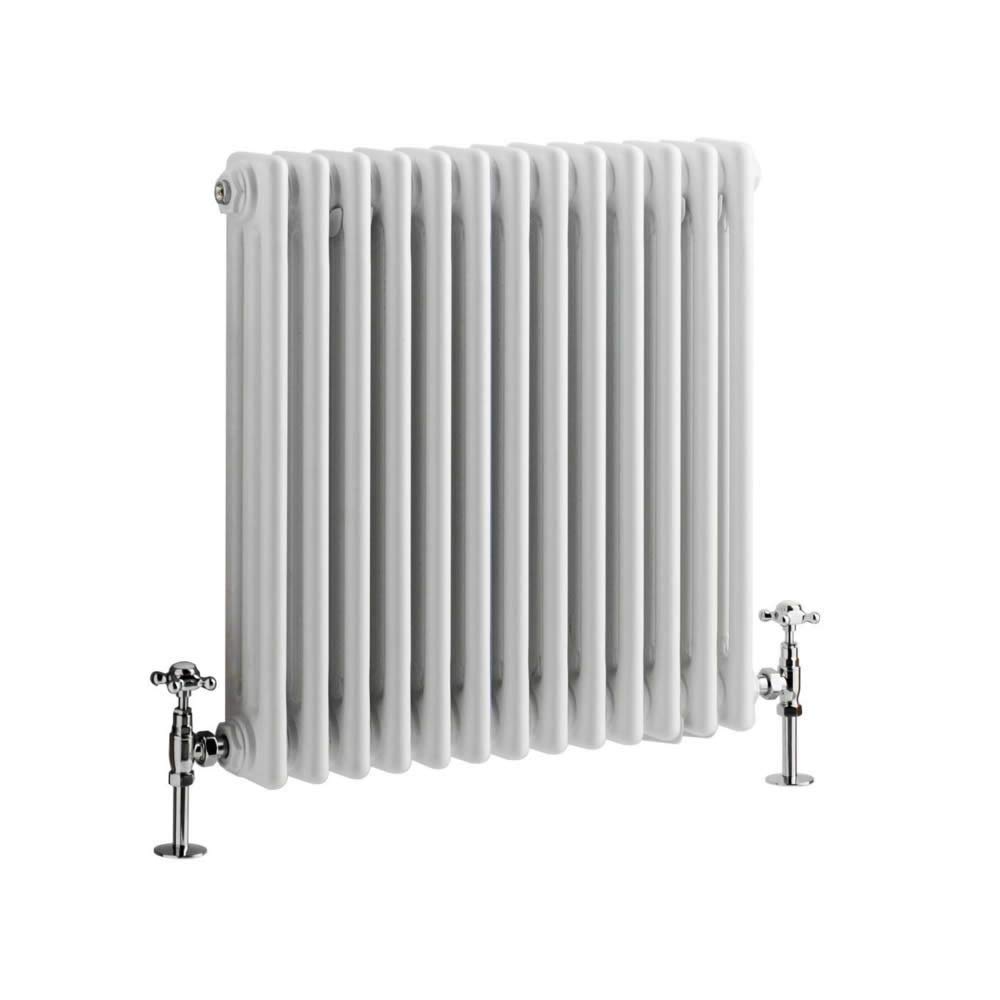 Milano White Windsor Cast Iron Style Horizontal Triple Column Radiator - 600Mm X 605Mm