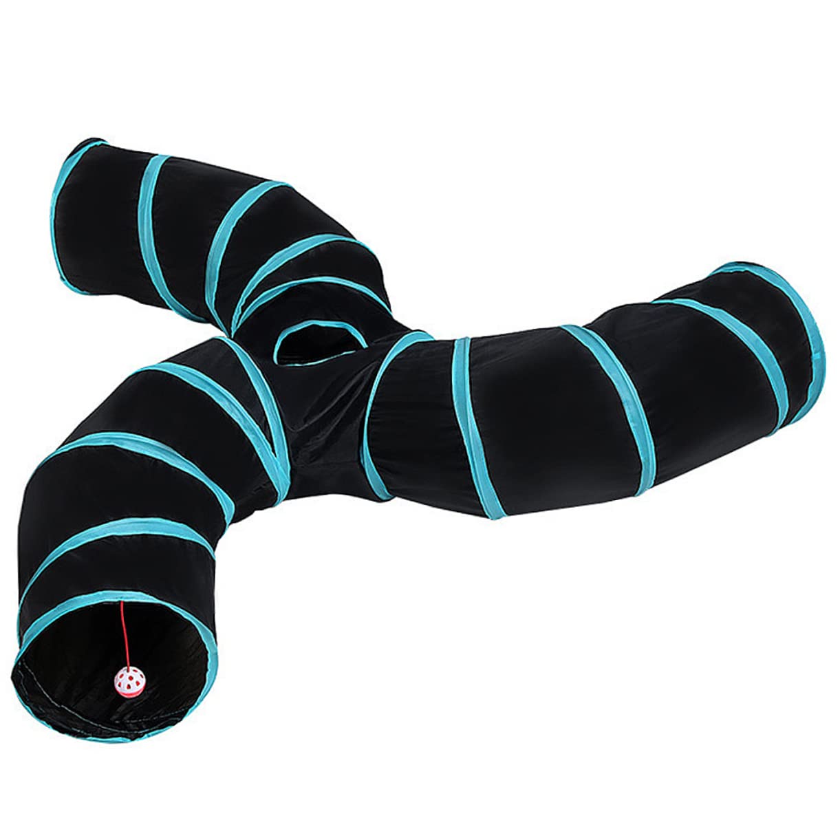 Tunnel pour Chat en Polyester, 3 Voies en S, Pliable et Portable, Jouet Interactif pour Chat, Jeu la Maison