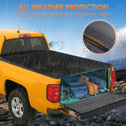 Image of Nilight Soft Roll-Up Tonneau Cover Compatible with Chevy Silverado /GMC Sierra 1500 2007 2008 2009 2010 2011 2012 2013-6.5ft Truck Bed Cover
