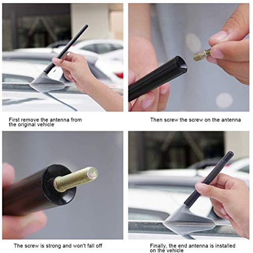 ICBEAMER-3-76-mm-Carbon-Fiber-Polished-Finish-Matte-Black-Aluminum-Short-Automotive-Antenna-with-Internal-Copper-Coil-Universal-Fit-AMFM-Radio-Antenna-Replacement-Compatible-for-Car-Truck-and-Van