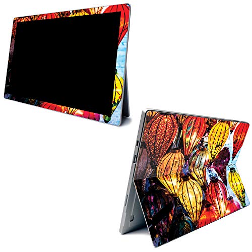 Image of MightySkins Carbon Fiber Skin for Microsoft Surface Pro 7 - Hoi an Lanterns | Textured Carbon Fiber Finish | Easy to Apply, Remove, and Change Styles | Made in The USA