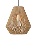 ELYONA Woven Pendant Lights Modern Boho Hanging Lamp with 12" Handwoven Rattan Basket Shade Adjustable Rustic Pendant Light Fixtures for Kitchen Island Farmhouse Dining Room Bar Bedroom Foyer Hallway