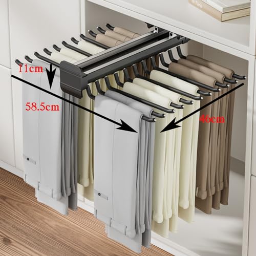 Porte-pantalons extractible et rétractable avec rail d'amortissement - 7