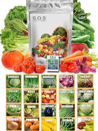 13,500+ Vegetable Fruit Seeds - Grow Your Own Garden Feast - 25 Veggie Fruit Heirloom Varieties- Mega Seed Starter Kit - Gardening Gift