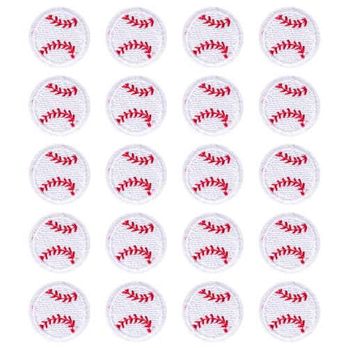 20pcs Baseball Iron-on Patches Embroidered Applique Patches Sewing Patches for Clothes Bags Jackets Jeans Hats Pants Backpacks (Baseball)