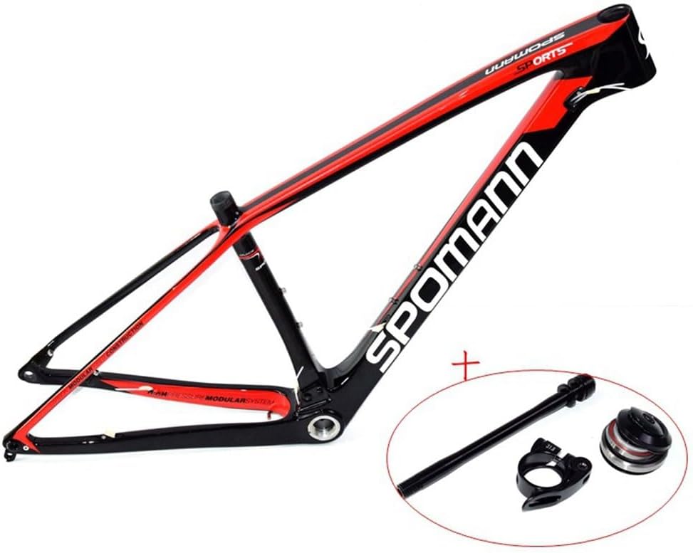 TUJISEK 15''/17''/19'' Mountain Bikes Frame Carbon Fiber 29 Mountain Bikes Frame Thru Axle 12 * 142mm Disc Brake Internal Routing