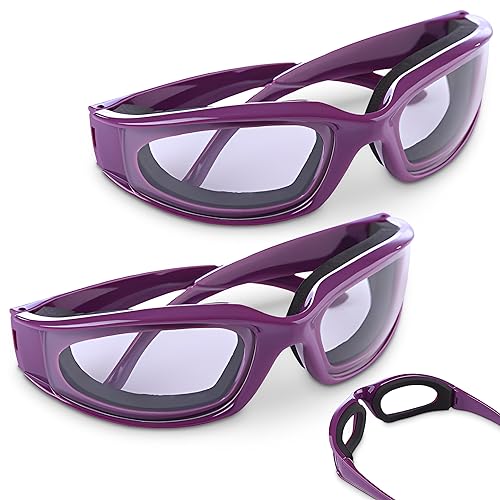 Onion Glasses For Chopping Tear Free - Ergonomic Onion Goggles For Cooking To Reduce Eye Discomfort 5.59 x 1.77 Snug Fit Design Impact Resistant Good Gift For Culinary Enthusiast and Pros