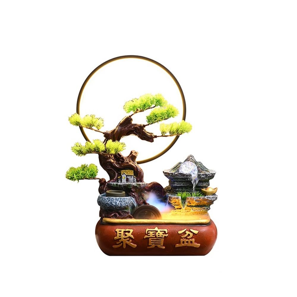 Home Water Feature Bowl Desktop Decorative Fountain Fortune(Small)