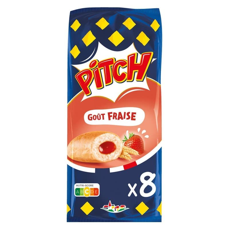 PITCH - Pitch Brioche Fraise - Savourez une délicieuse viennoiserie de 300g pour le petit déjeuner - Lot De 4 - Vendu Par Lot