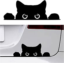 Peeking Sneaky Cat Sticker, Waterproof Strong Adhesive Decals with Curious Black Cat Graphic, Removable Funny Peeking Black Cats Sticker for Car Window Laptop, Car Accessories (Fretwork)