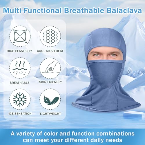 Image of 6 Packs Ski Mask Sun UV Protection Hood Breathable, Balaclava Face Mask for Men Women - Motorcycle Fish