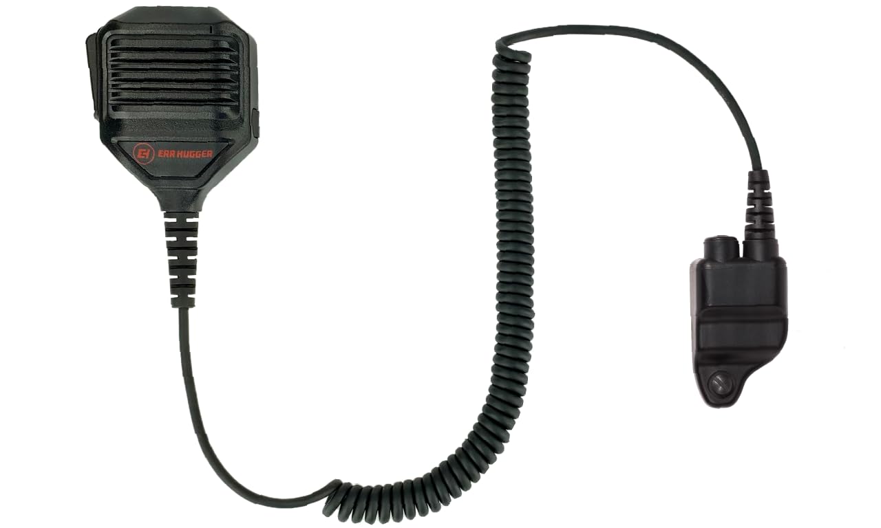 EarHugger HD Speaker Mic with coiled cable and radio connector