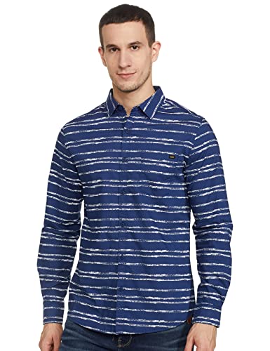 Image of Spykar Men's Printed Slim Fit Shirt