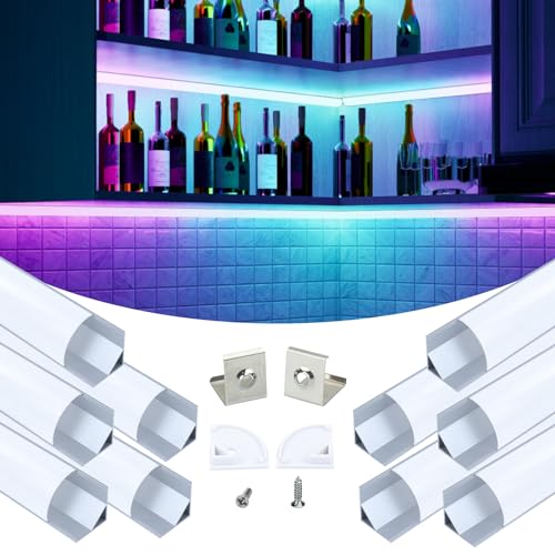 Muzata MZZ1283 10Pack 6.6Ft/2M Plus-Size 30X30Mm V Shape Spotless Silver Led Channel System cover