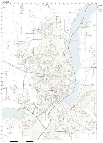 Working Maps Zip Code Wall Map of Peoria, IL Zip Code Map Not Laminated