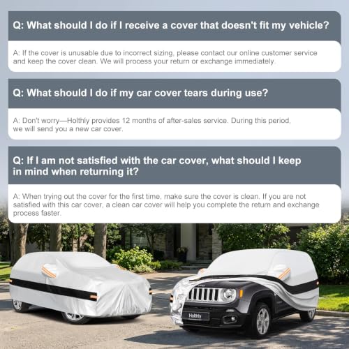 Image of 10 Layers SUV Car Cover Custom Fit for Jeep Renegade (2014-2026), Waterproof All Weather for Automobiles, Outdoor Full Cover Sun Dust Rain Protection with Cotton. Silver