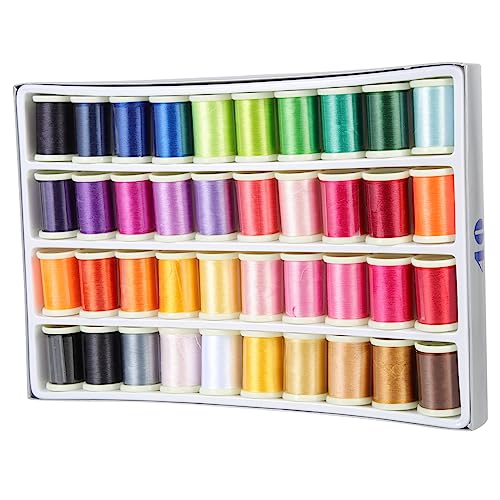 BELLIFFY 40rollos Hilos Para Bordar Colores Kit De Bordado Diy Para Labores Mano y Máquina De Coser Personalizados Ligera y Portátil