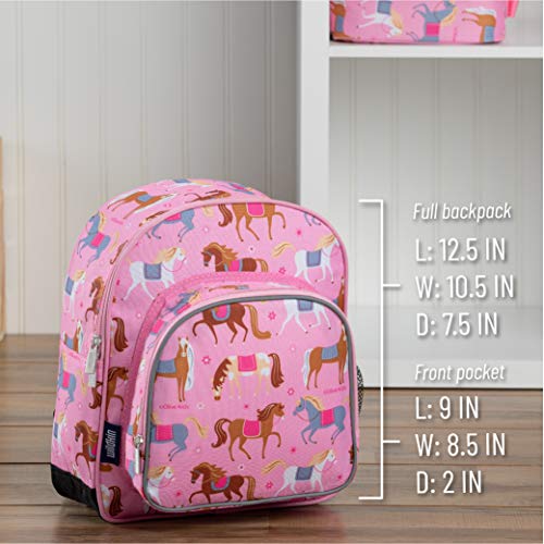Wildkin 12-Inch Kids Backpack For Boys & Girls, Perfect For Daycare And Preschool, Toddler Bags Features Padded Back & Adjustable Strap, Ideal For School & Travel Backpacks (Horses) #TOP4