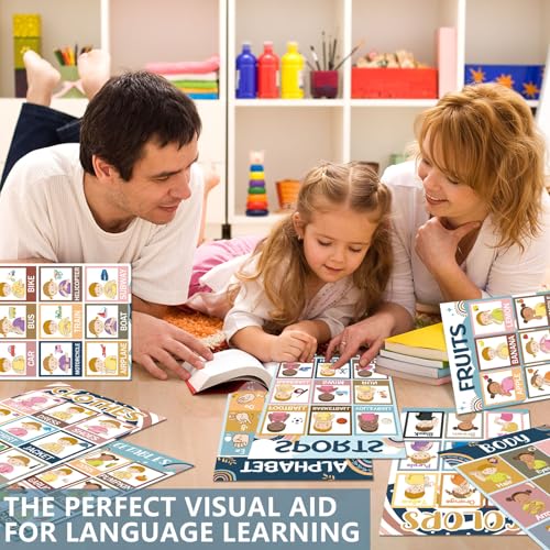 gisgfim Pôster de linguagem de sinais da América de 18 peças ASL Charts ASL Education Poster for Cla