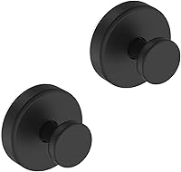 Heavy-Duty Suction Cup Hooks for Shower, Glass, Mirrors - No Drill Bathroom Towel Hooks Holds 11lbs Each, Black 2-Pack