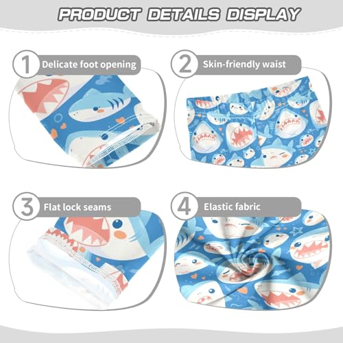 KLL Shark Water Blue Pattern Little Girls Cotton Pants Casual Full Length Pants Running3