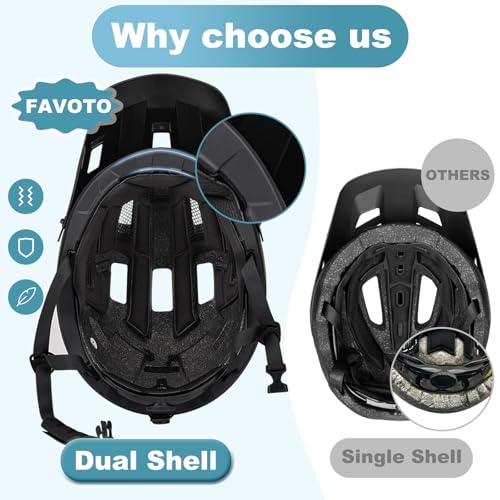 Favoto Adult Mountain Bike Helmet for Men & Women, Magnetic