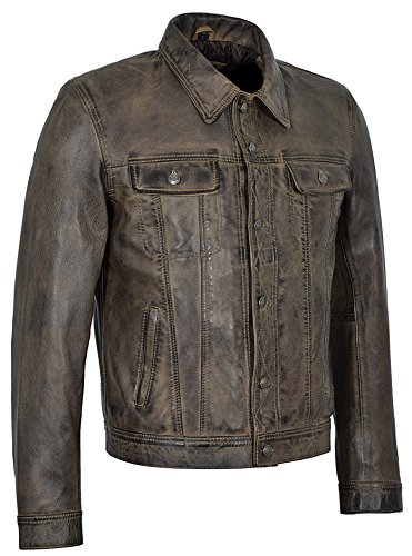 The Beatles Rubber Soul Men's Classic Dirty Brown Real Leather Jacket 12803