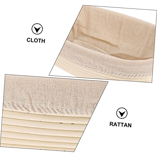STOBAZA 1 Conjunto De Tigela De Vime Fermentado Cesta De Tecido Cesta Cesta Redonda Cesta Pão Pastyr