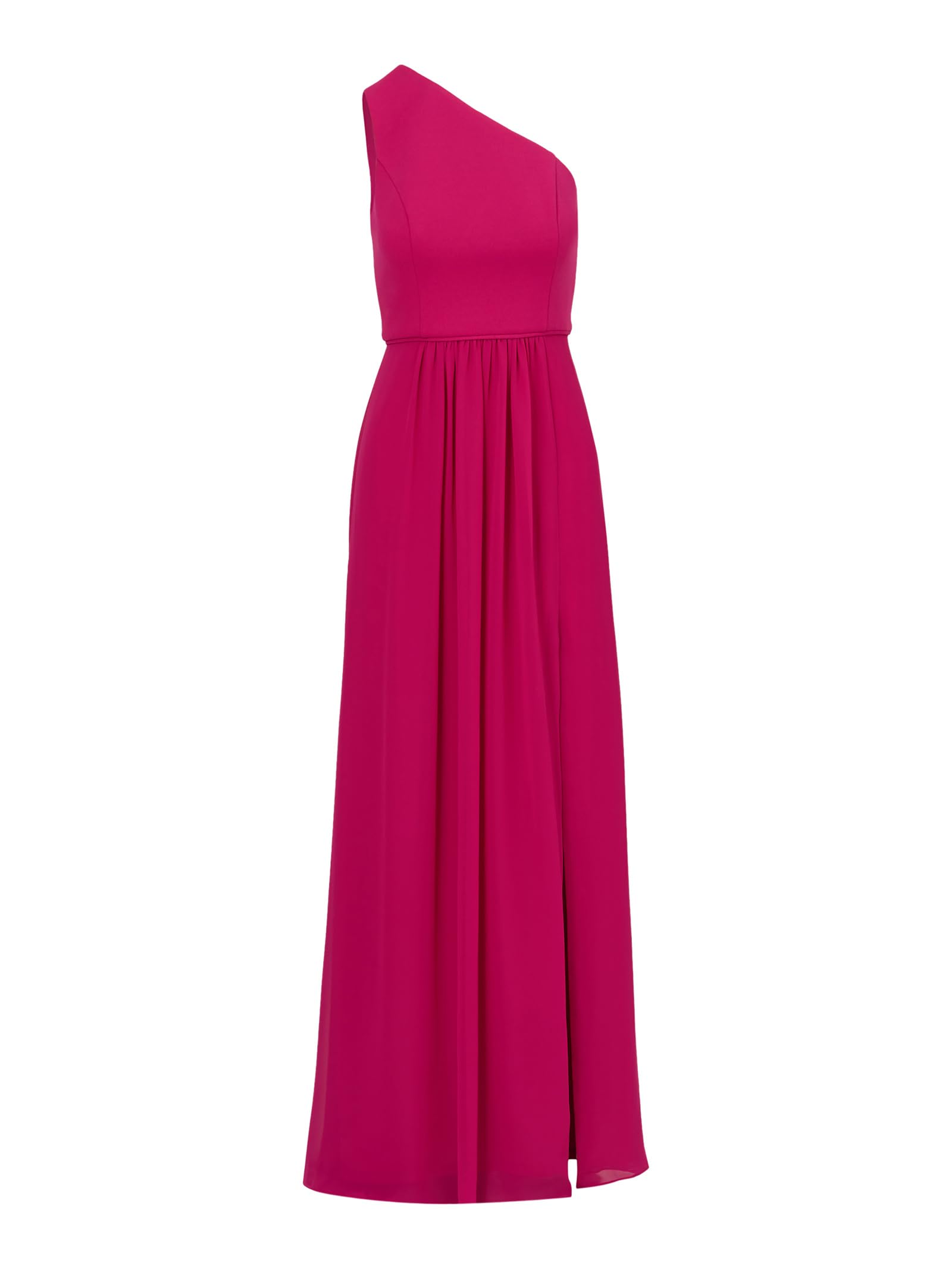 Adrianna Papell Women's One Shoulder Chiffon Gown, Bright Magenta, 6