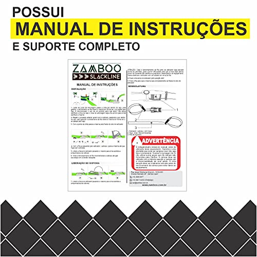 Slackline Zamboo Pro Black 15 mts Azul + Protetor + Bolsa + Backup