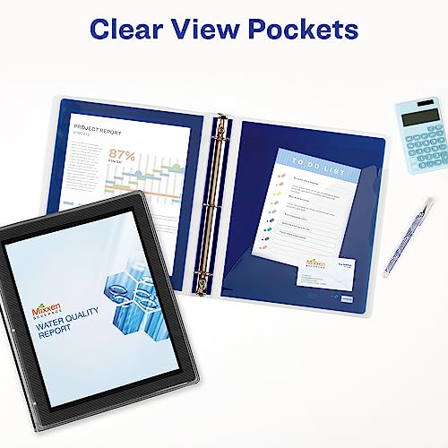 Avery® Flexi-View® 3 Ring Binder, 1" Round Rings, Navy Blue, Pack Of 12 #TOP4