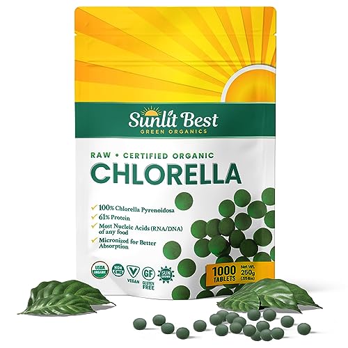 Sunlit-Best-USDA-Organic-Premium-Chlorella-Tablets-1000-Tabs-100-Pure-Chlorella-Superfood-Supplement-High-in-Protein-Chlorophyll-Vitamins-Minerals-Supports-Good-Health-Wellbeing