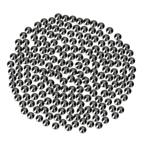 Image of Novani 1440 Pieces Hema Black Flat Back Glass Stones Round Gems Non Hotfix Crystals for Crafts SS20