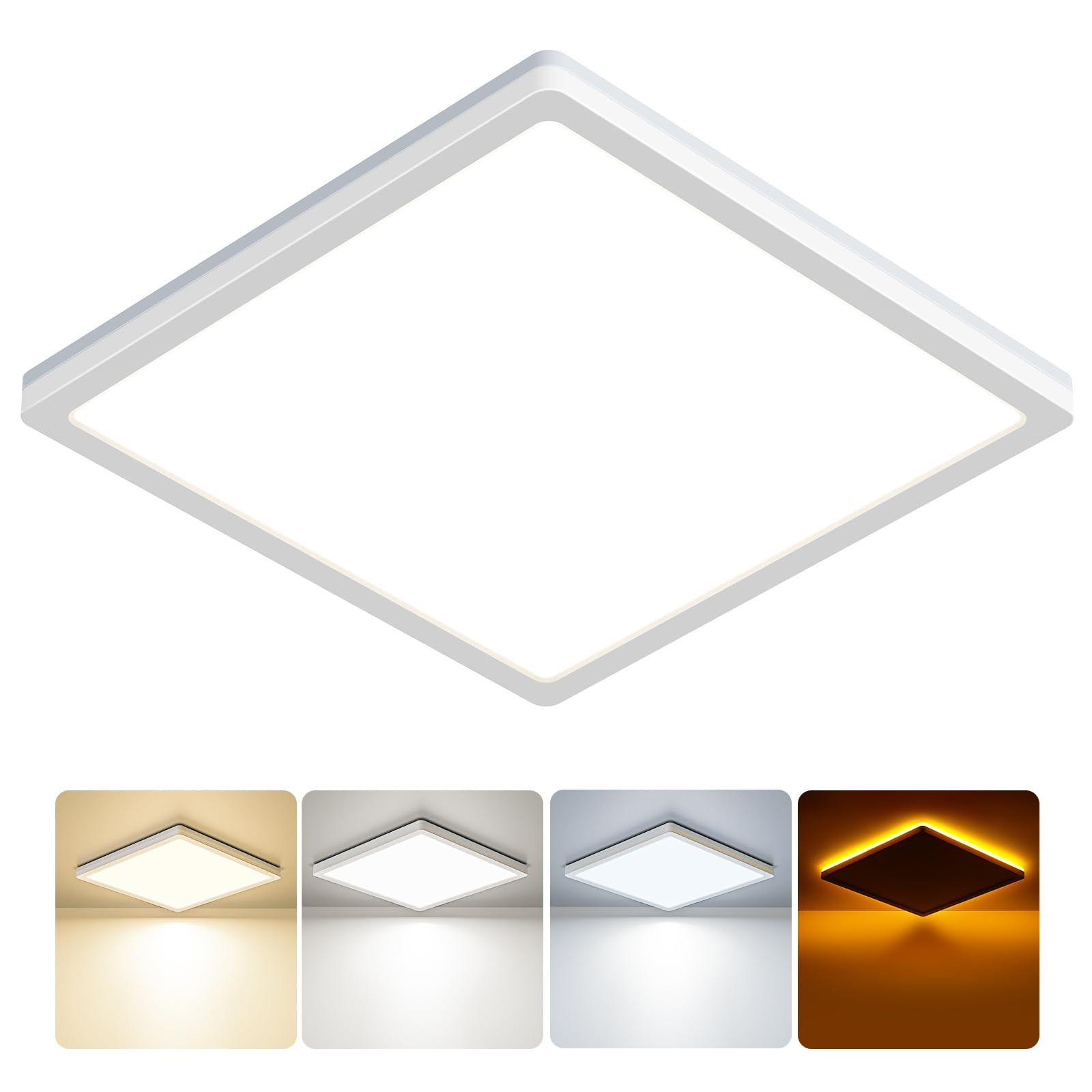 BLNAN LED Flat Ceiling Light, 18 W Ceiling Light with 2000 K Night Light, 1800 lm, Warm Neutral Cold White, 3000 K / 4000 K / 5000 K, Panel for Hallway, Bedroom, Kitchen, Balcony, Basement, Office-image-17
