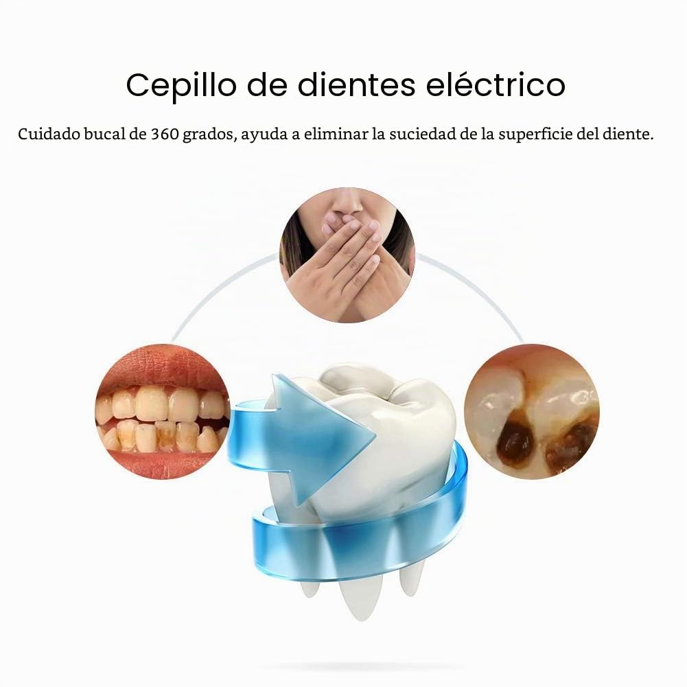 Cepillo de dientes eléctrico en forma de U, cepillo de blanqueamiento dental en forma de U doméstico, cepillo de dientes de carga USB de silicona ultrasónico de limpieza de boca de 360 °(negro)