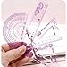 4 Pieces Flexible Ruler Set 15cm/6inch Straight Ruler Triangle Rulers Shatterproof Rulers Straight Edge Soft Bendable Ruler Protractor Math Geometry Tool School Office Supplies (Purple)