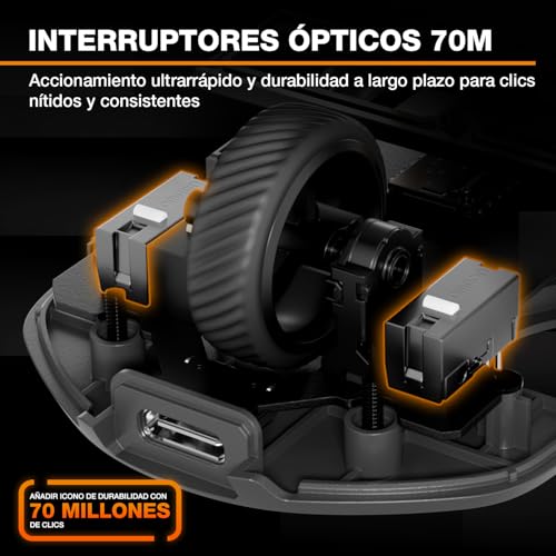 Ratón PC Dark Perk Sym inalámbrico 32000 dpi y sensor PixArt PAW3950 6