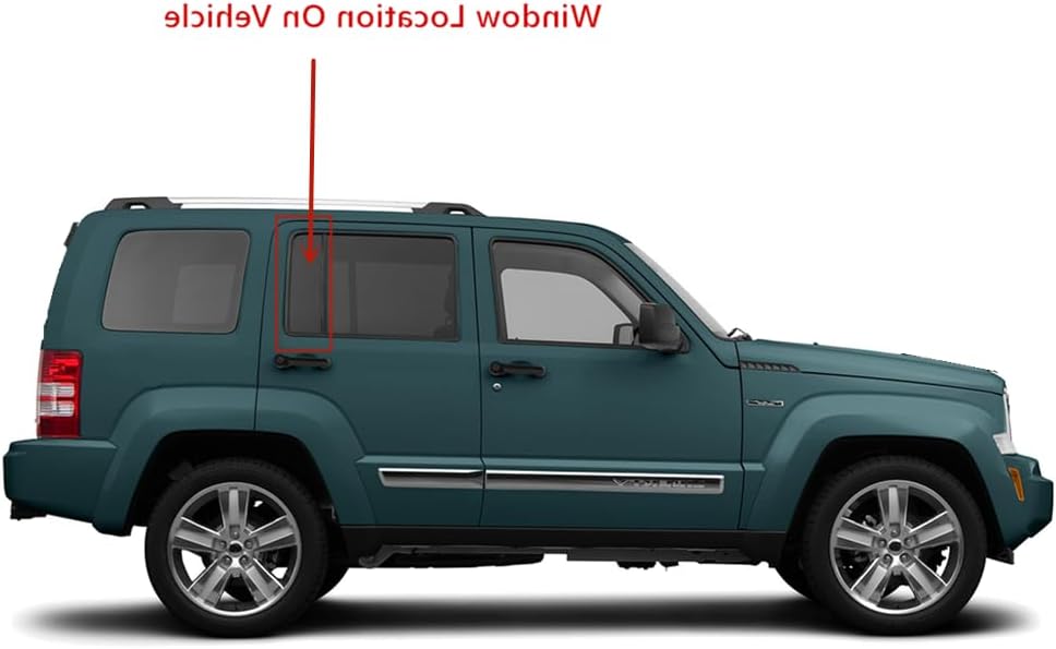 Glass Only Passenger Right Side Rear Vent Window Vent Glass Compatible with Jeep Liberty 2008-2012 Models