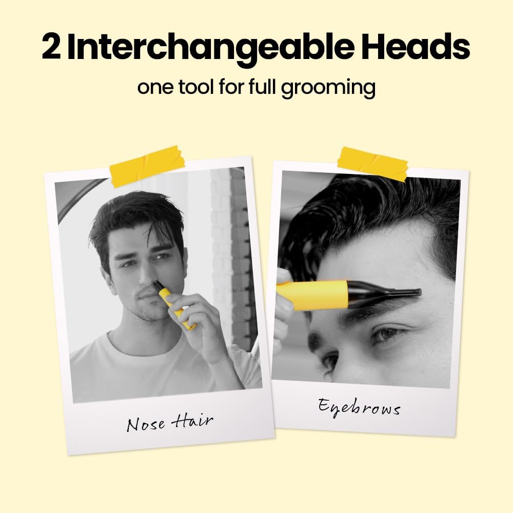 Gorilla Technique Nose Ear Hair Trimmer for Men, Rechargeable 2-in-1 Trimmer for Nose Ear Eyebrow Hair Removal, No Pull No Snag Grooming with High-Speed 10,000rpm Motor, 2 Heads - Image 6