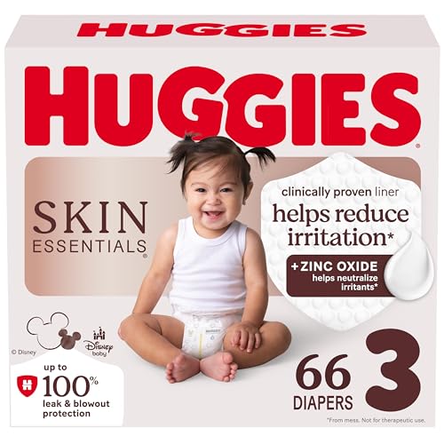 Huggies Size 3 Diapers, Skin Essentials Baby Diapers, Size 3 (16-28 lbs),...