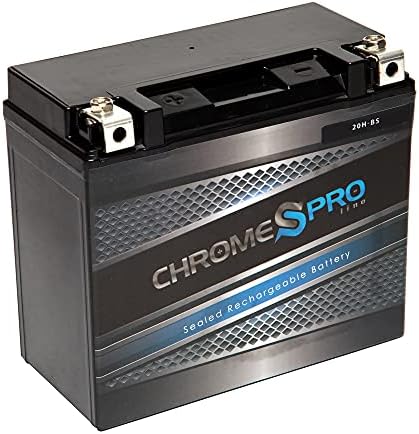 Rechargeable YTX20H-BS High Performance Power Sports Battery - Replacement Motorcycle Battery - Chrome Pro Battery