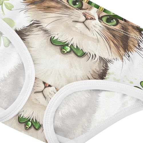St Patrick Day Cute Cat Panties Little Girl Girls Underwear Toddlers Cotton Personalized Briefs Girls Undies 2t4
